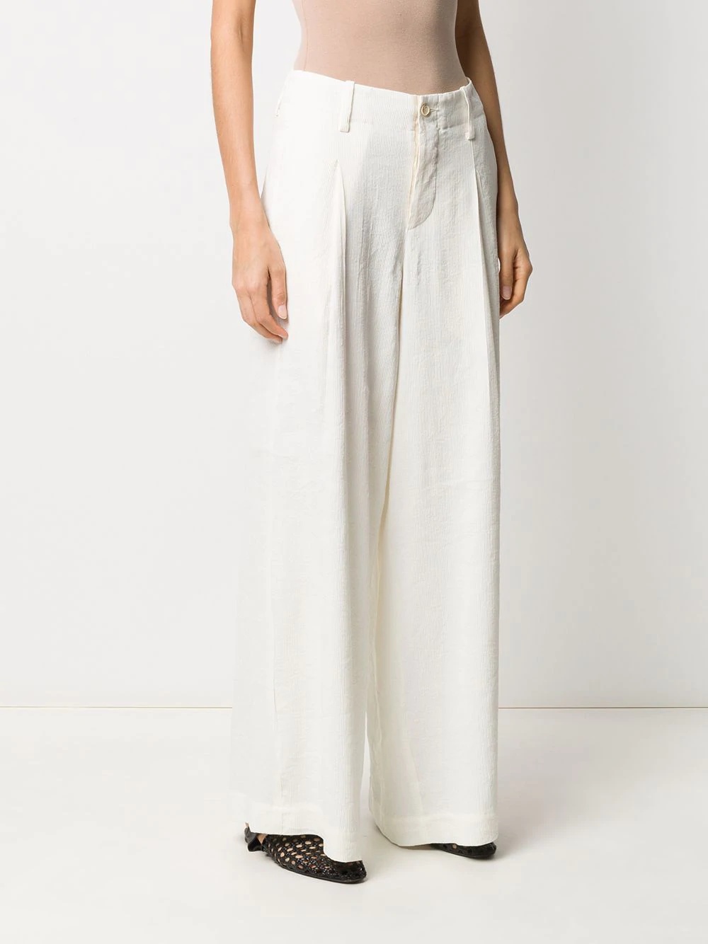 wide leg linen trousers - 4