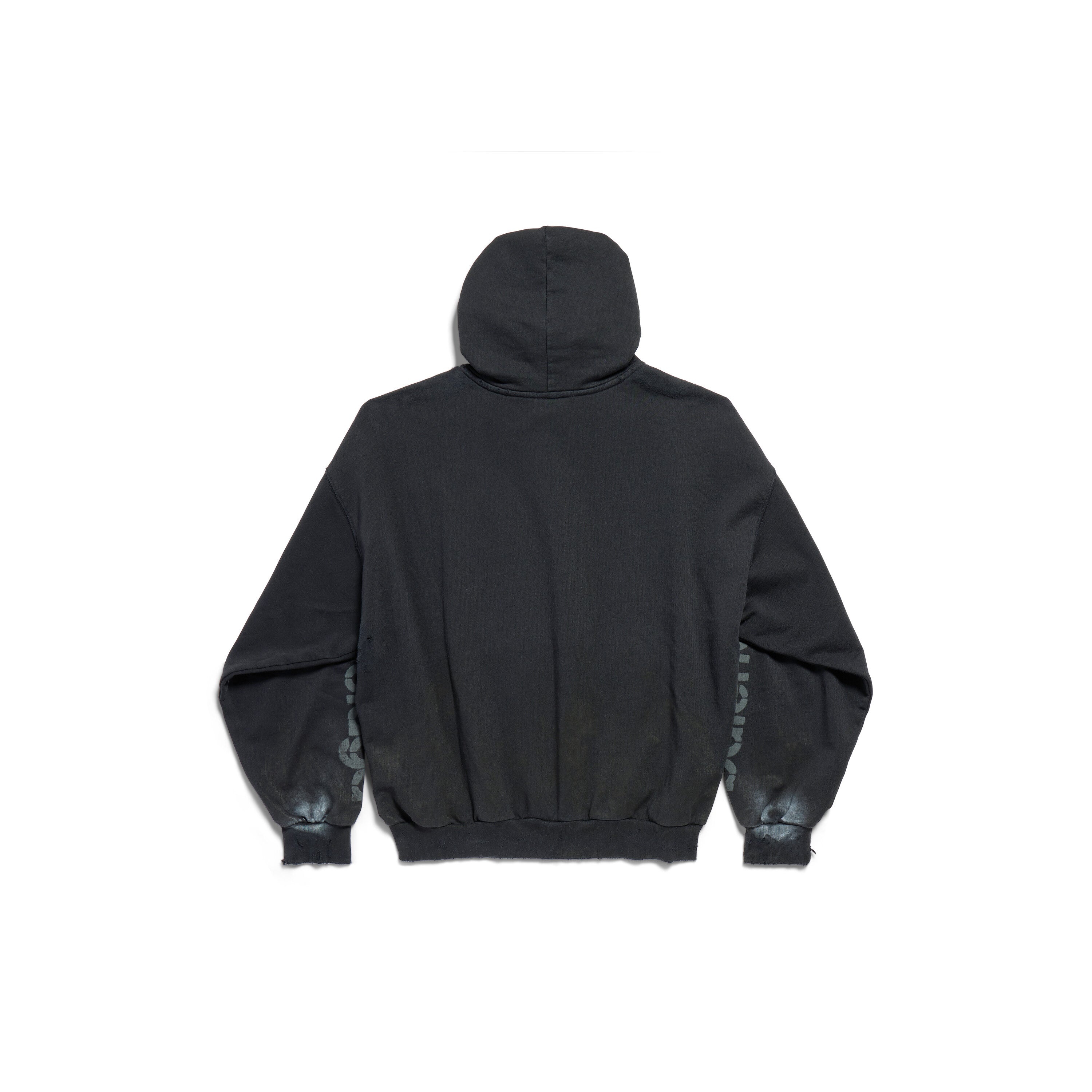 (WMNS) Balenciaga 3B Stencil Hoodie Medium Fit 'Black' 767877TQVT71083 - 2