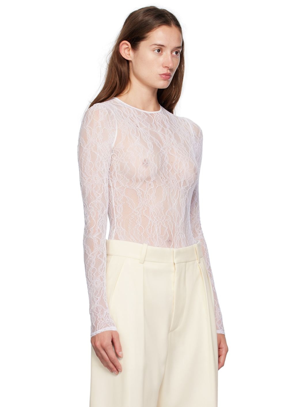 White Lace Bodysuit - 2