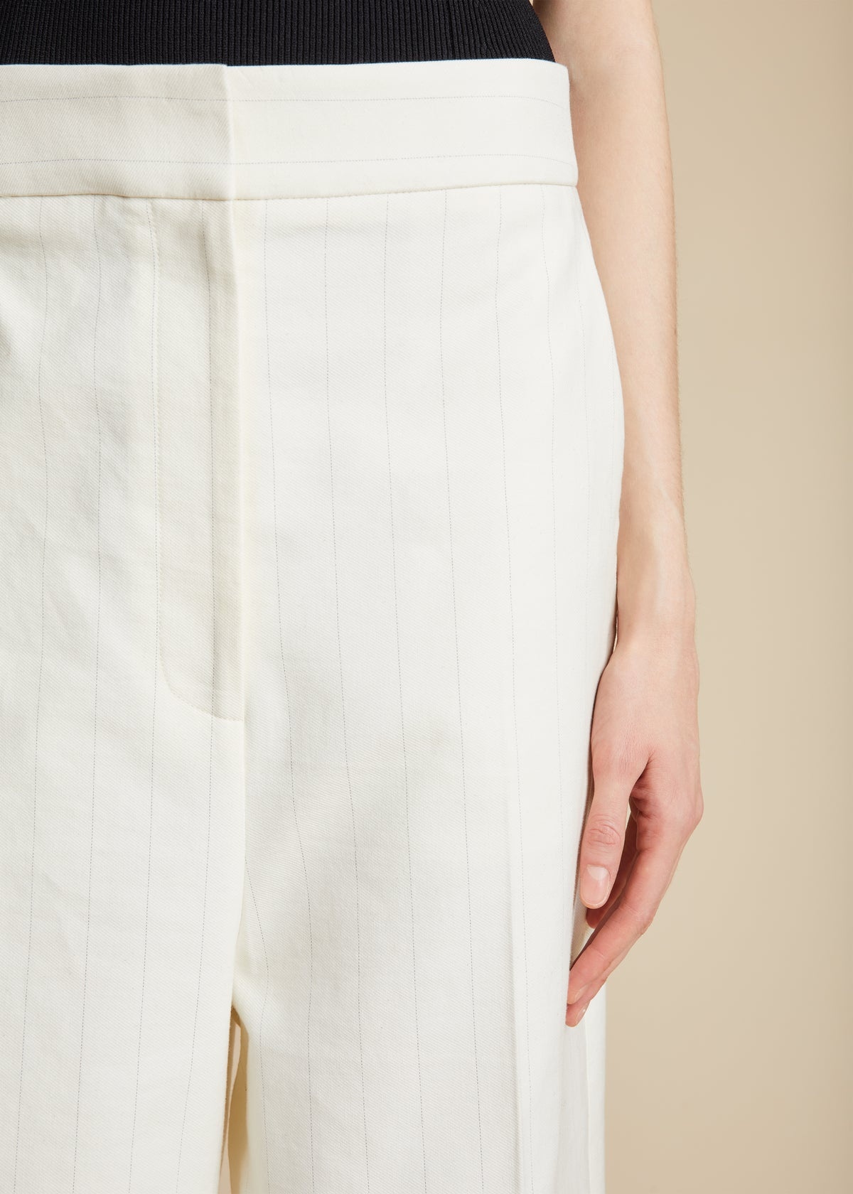 Banton low-rise cotton wide-leg pants in white - Khaite