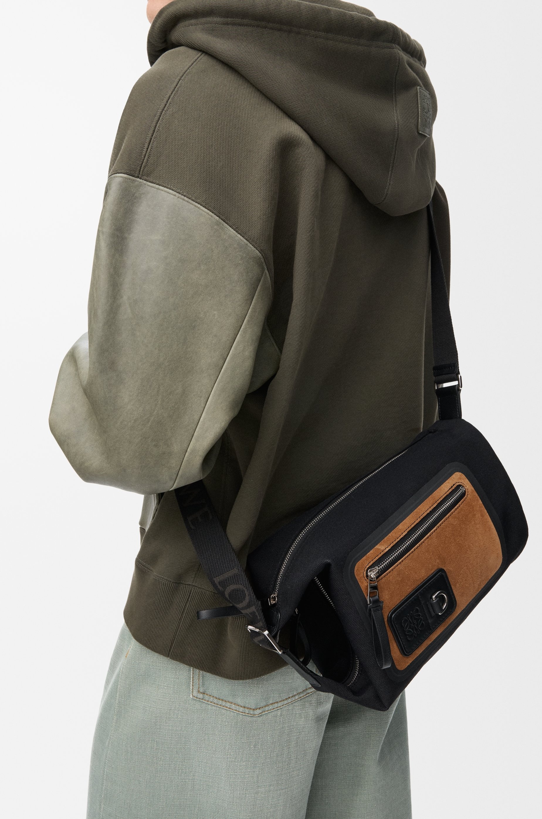 Loewe Small Flex Loop bucket in canvas and suede | REVERSIBLE