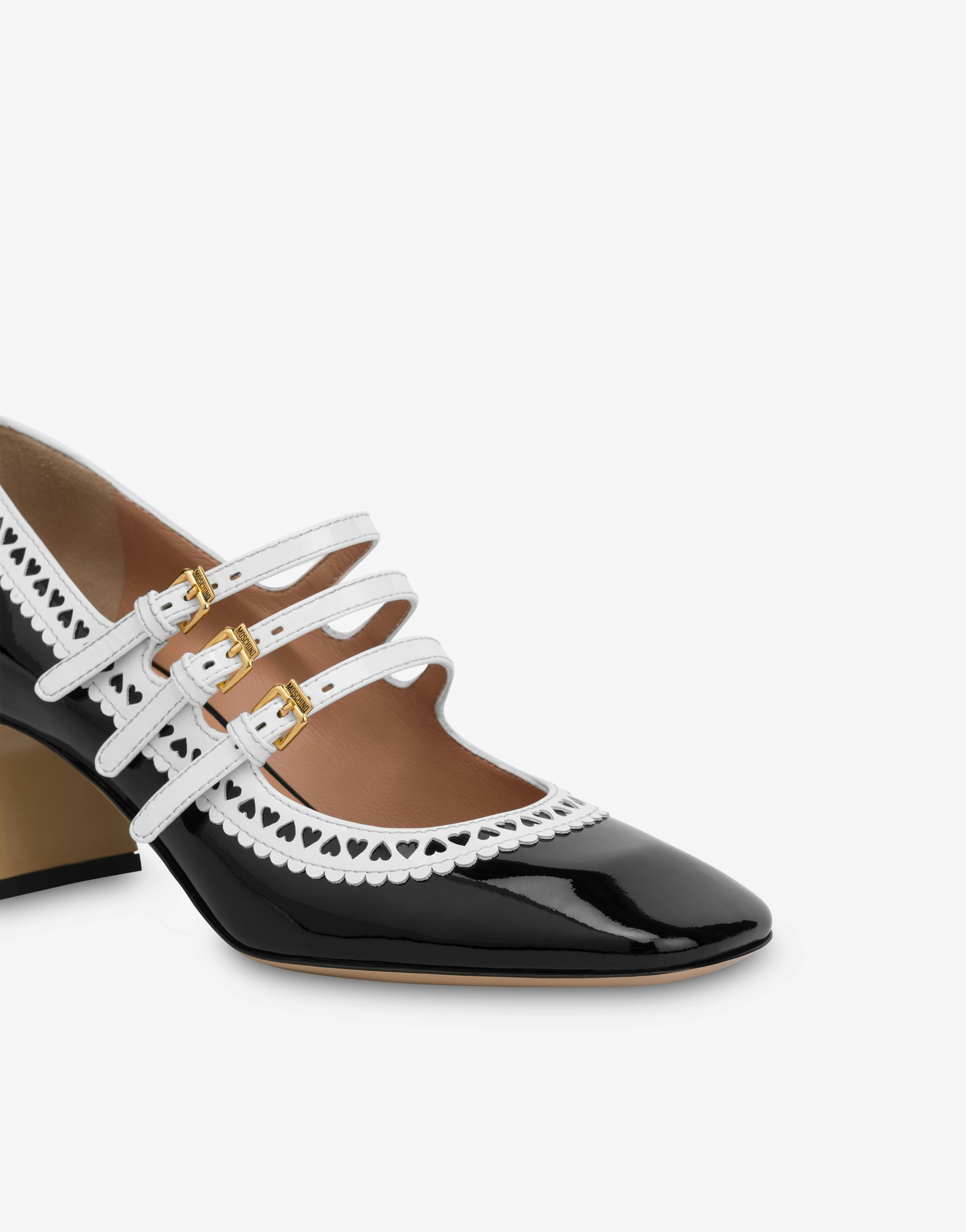 HEARTED BROGUE PATENT LEATHER MARY JANES - 4