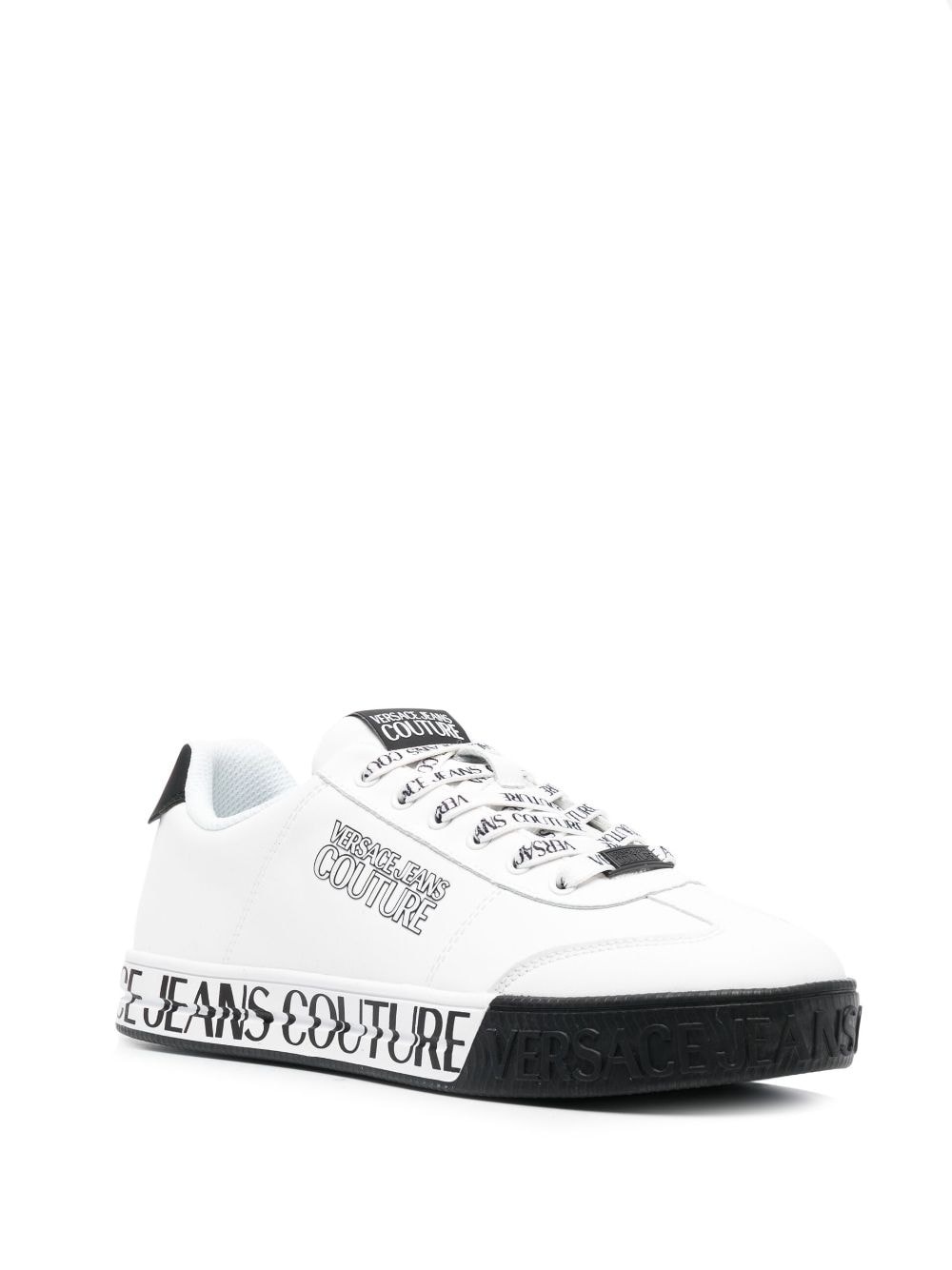 logo-print leather low-top sneakers - 2