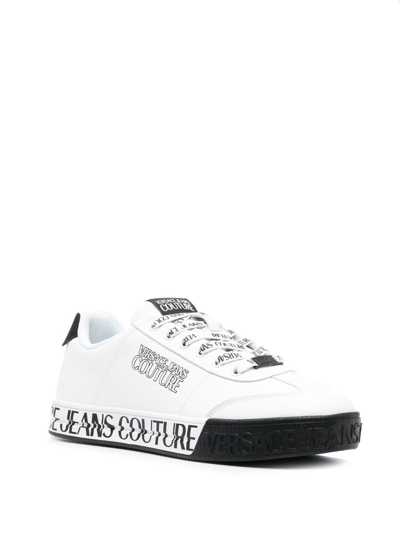 VERSACE JEANS COUTURE logo-print leather low-top sneakers outlook
