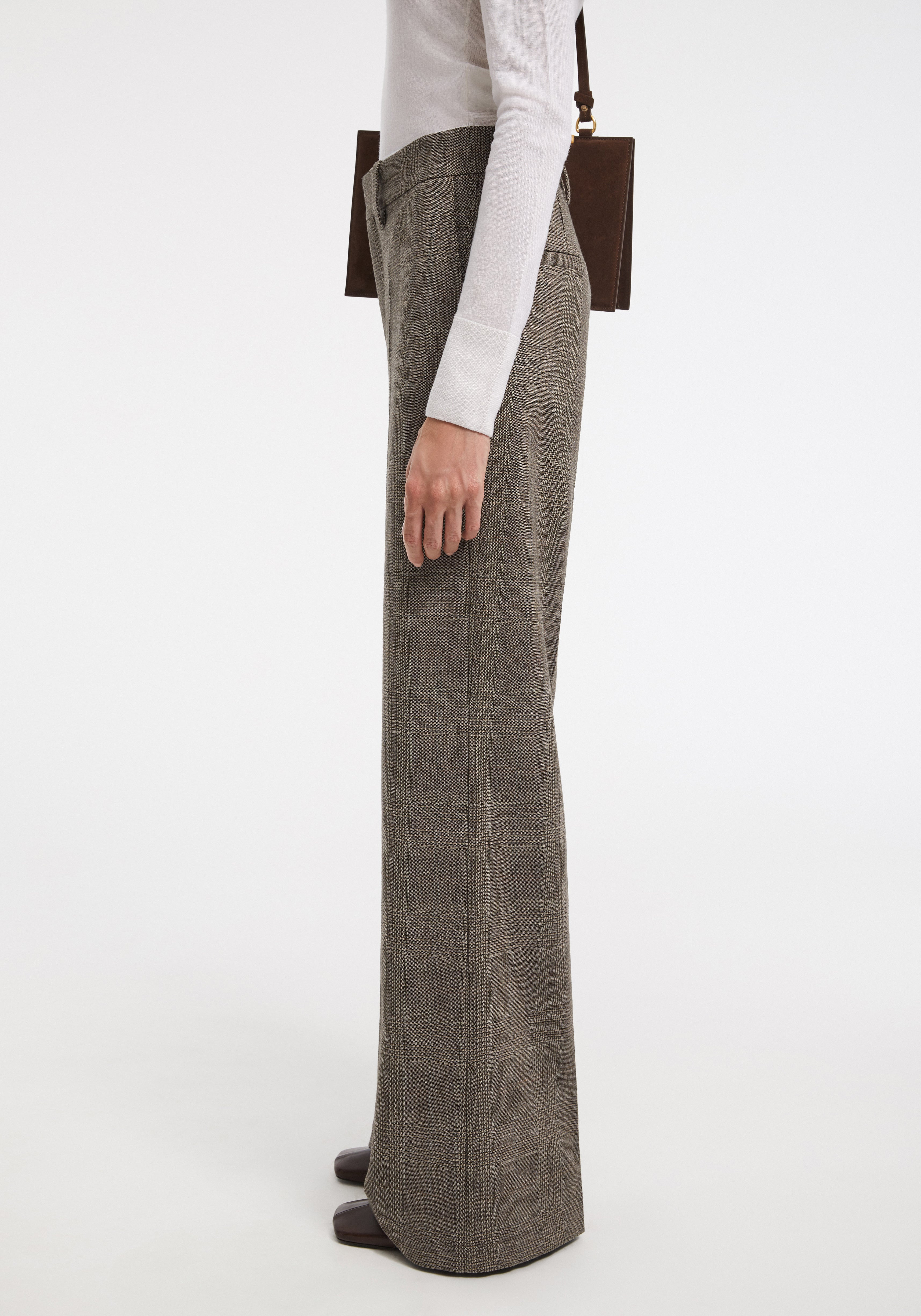 MAROON
Checkered wide-leg suiting pants - 5