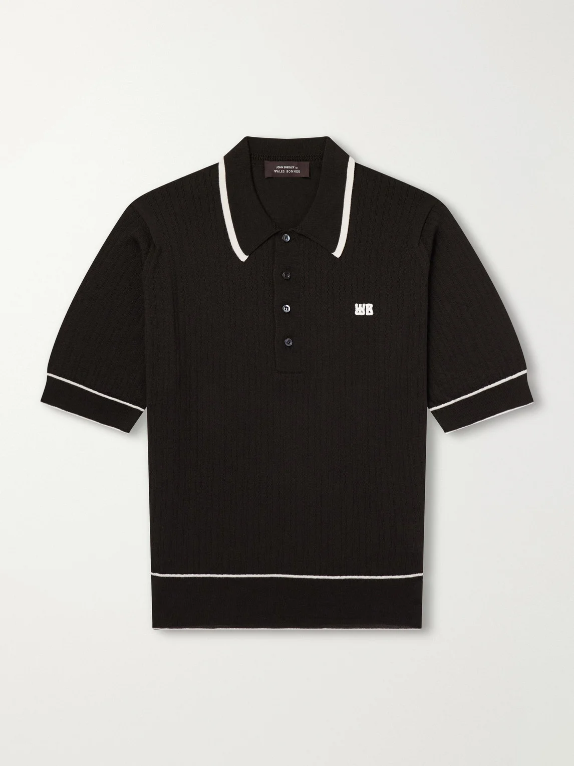 Blessings Logo-Embroidered Merino Wool Polo Shirt - 1