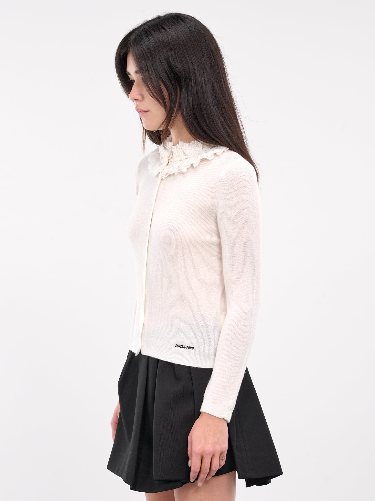 Collar Embellished Cardigan - 2