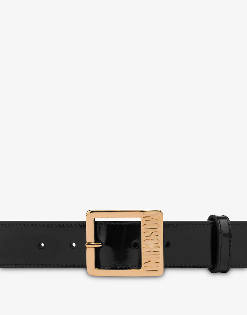 Moschino METAL BUCKLE BRUSHED CALFSKIN BELT outlook
