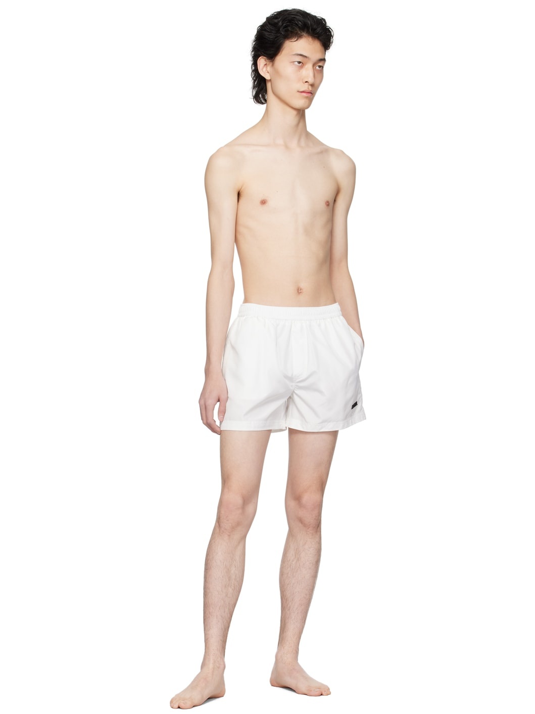 White Drawstring Swim Shorts - 4