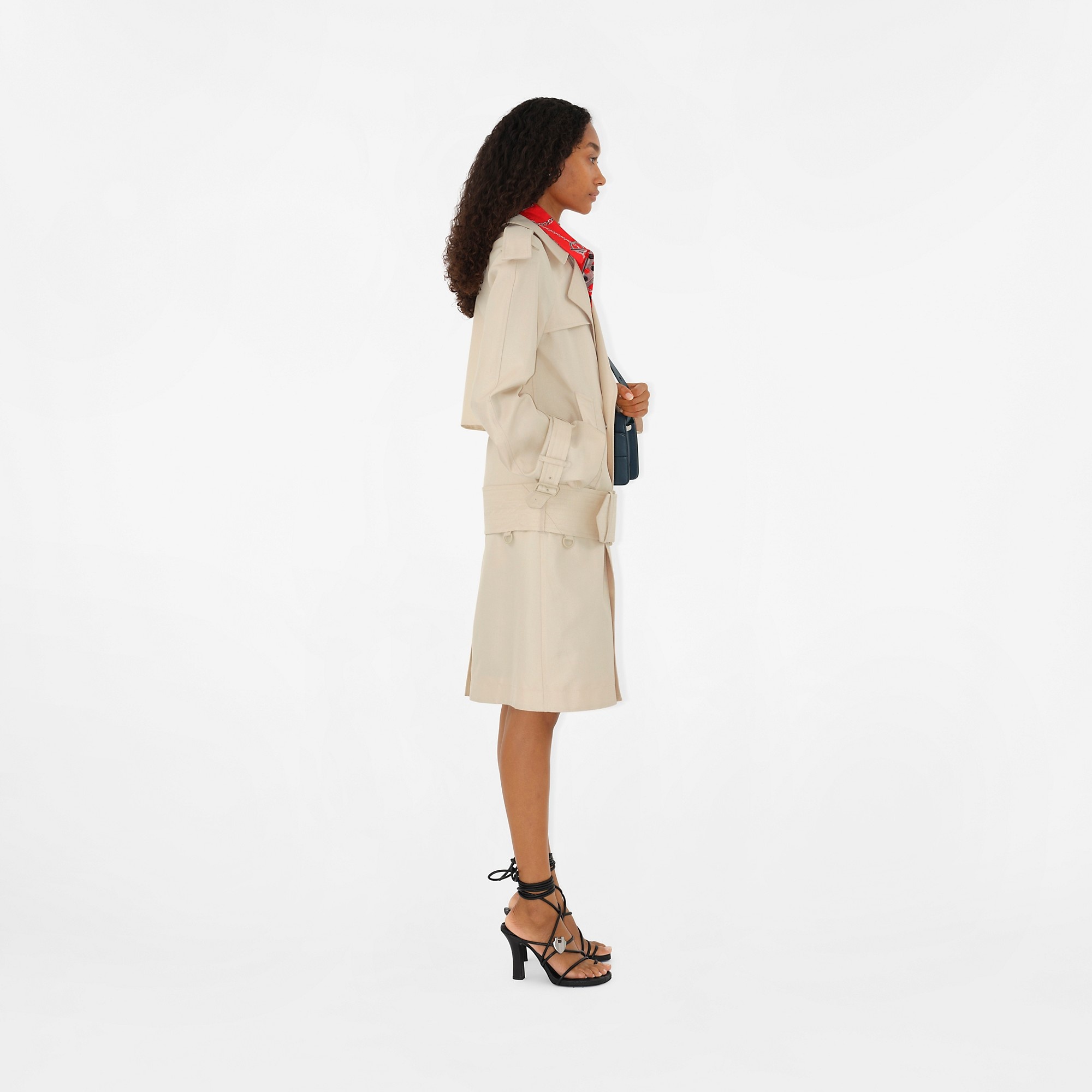 Mid-length Silk Blend Trench Coat - 3
