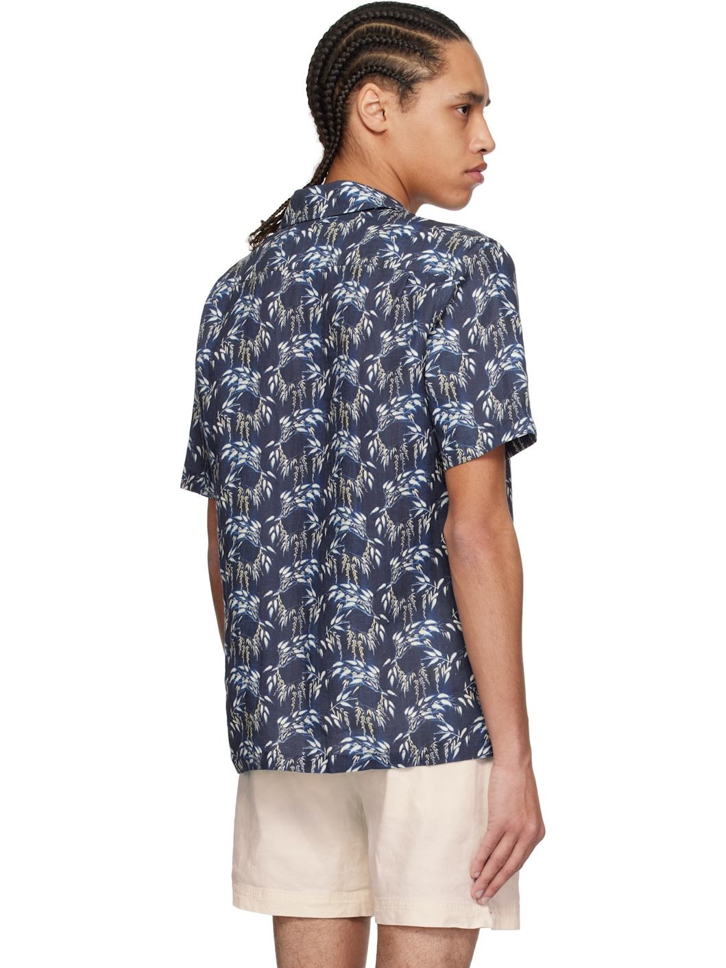 Navy Maitan Linen Shirt - 3