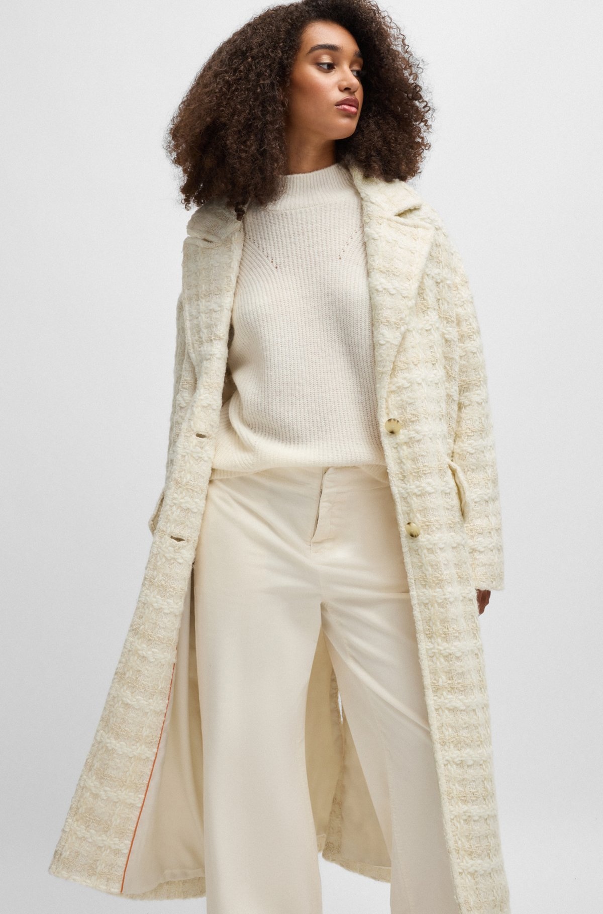 RELAXED-FIT SINGLE-BREASTED TWEED COAT - 7