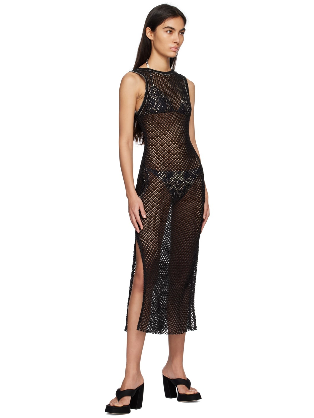 Black Low Back Maxi Dress - 4