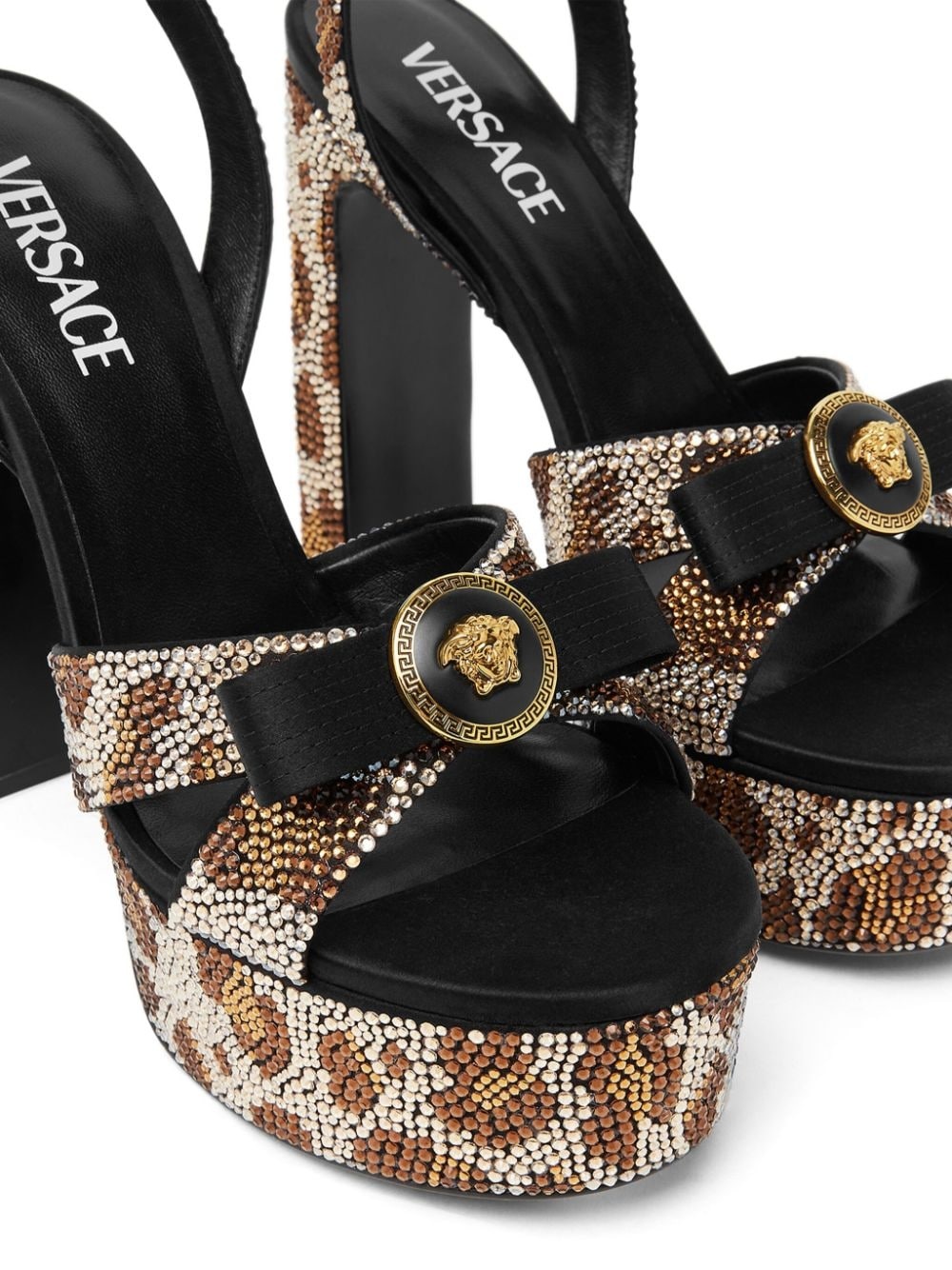 140mm crystal-leopard sandals - 3