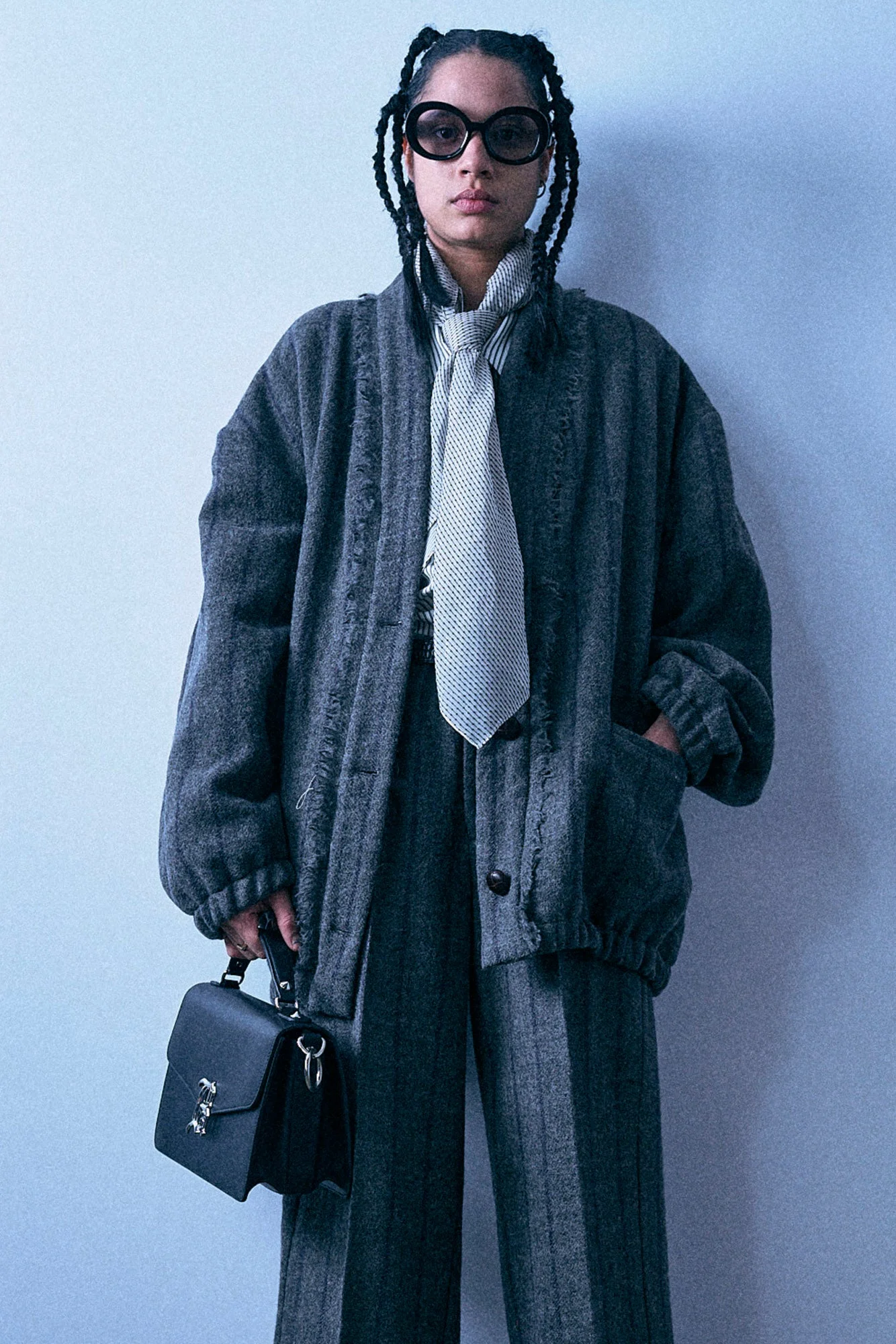 Padded Woven Cardigan - 1
