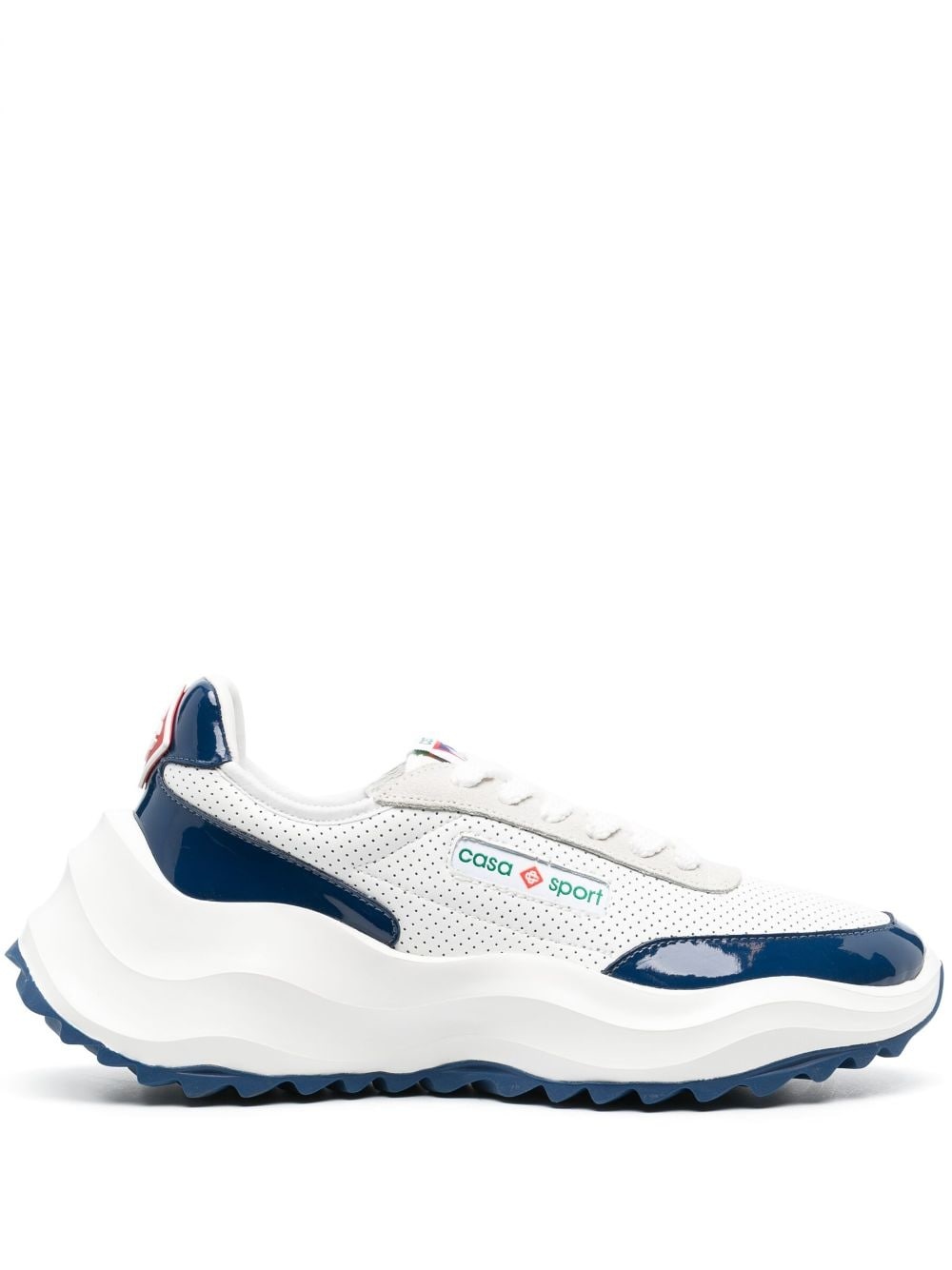 logo-patch lace-up sneakers - 1