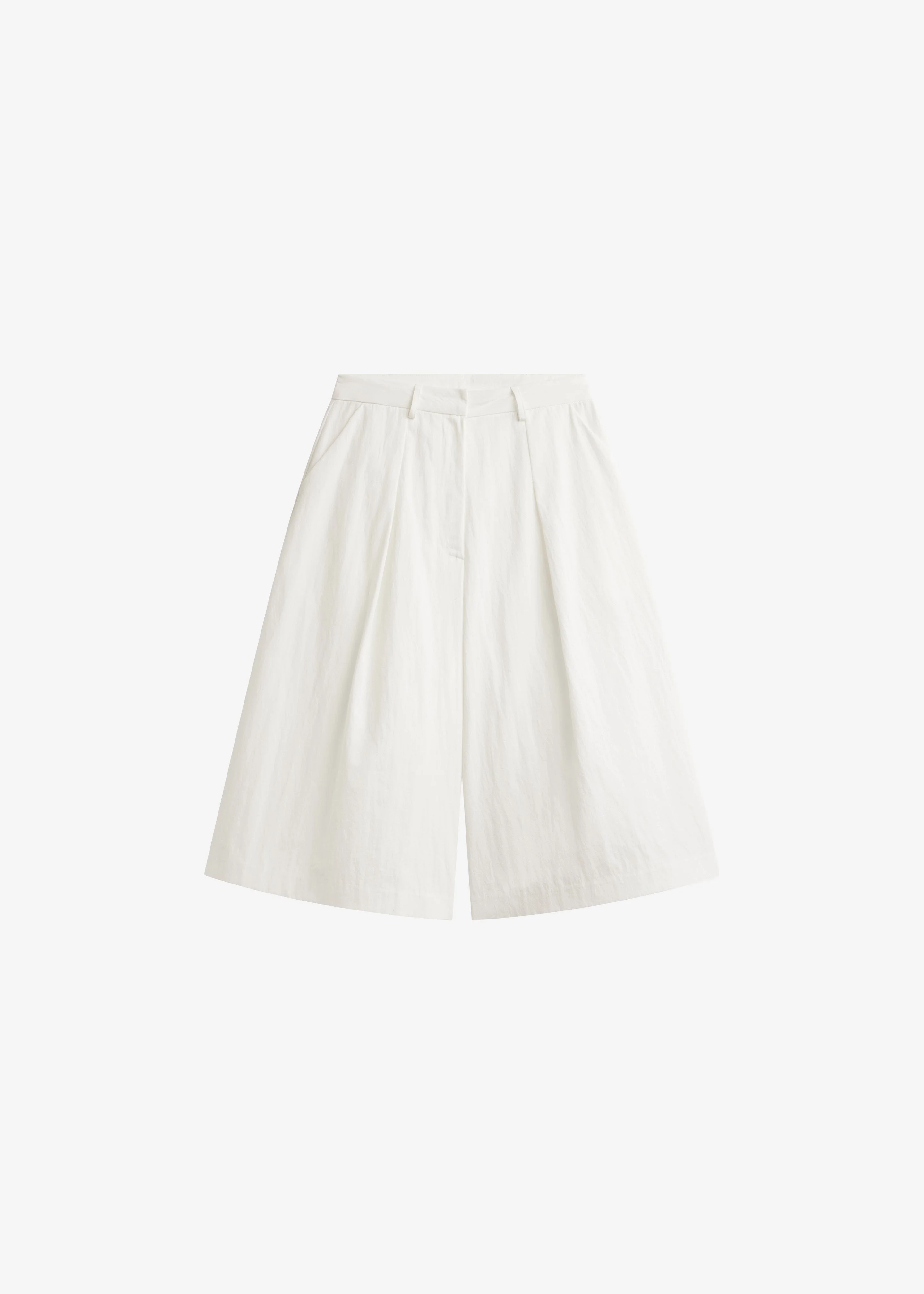 Aurea Wide Bermuda Shorts - Ivory - 1