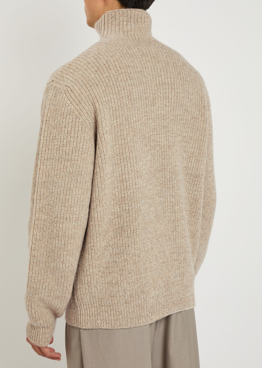 Lemaire High Neck Ribbed Alpaca-blend Jumper - 3