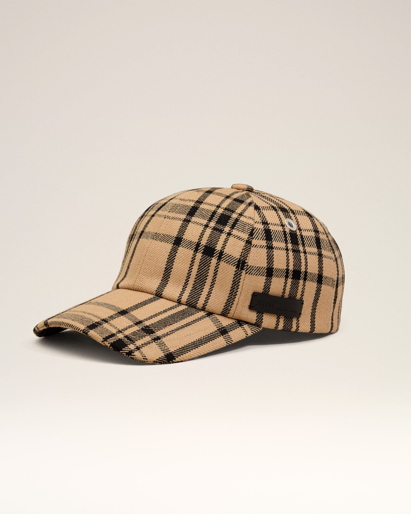 BROWN WOOL CHECKED PATCH CAP 1