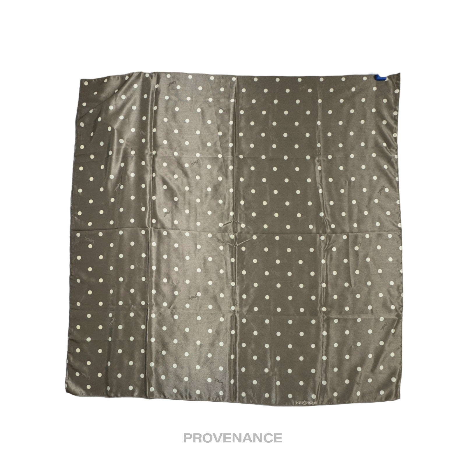 Yves Saint Laurent YSL Silk Scarf 90 - Polkadot Taupe - 2