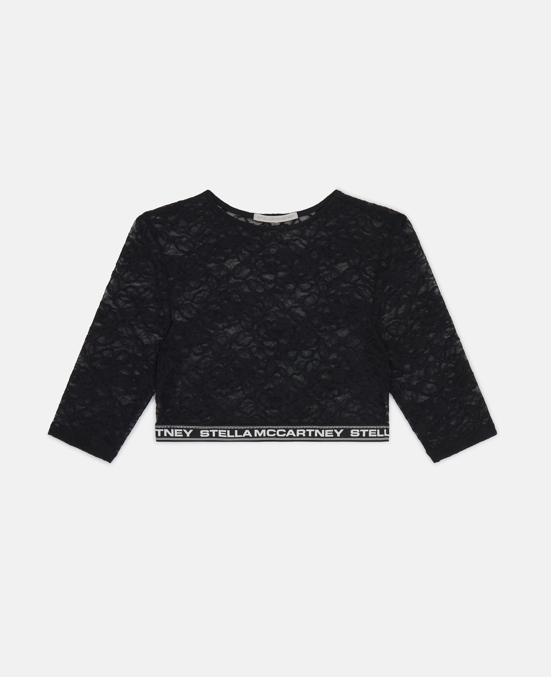 Logo Lace Cropped T-Shirt - 1