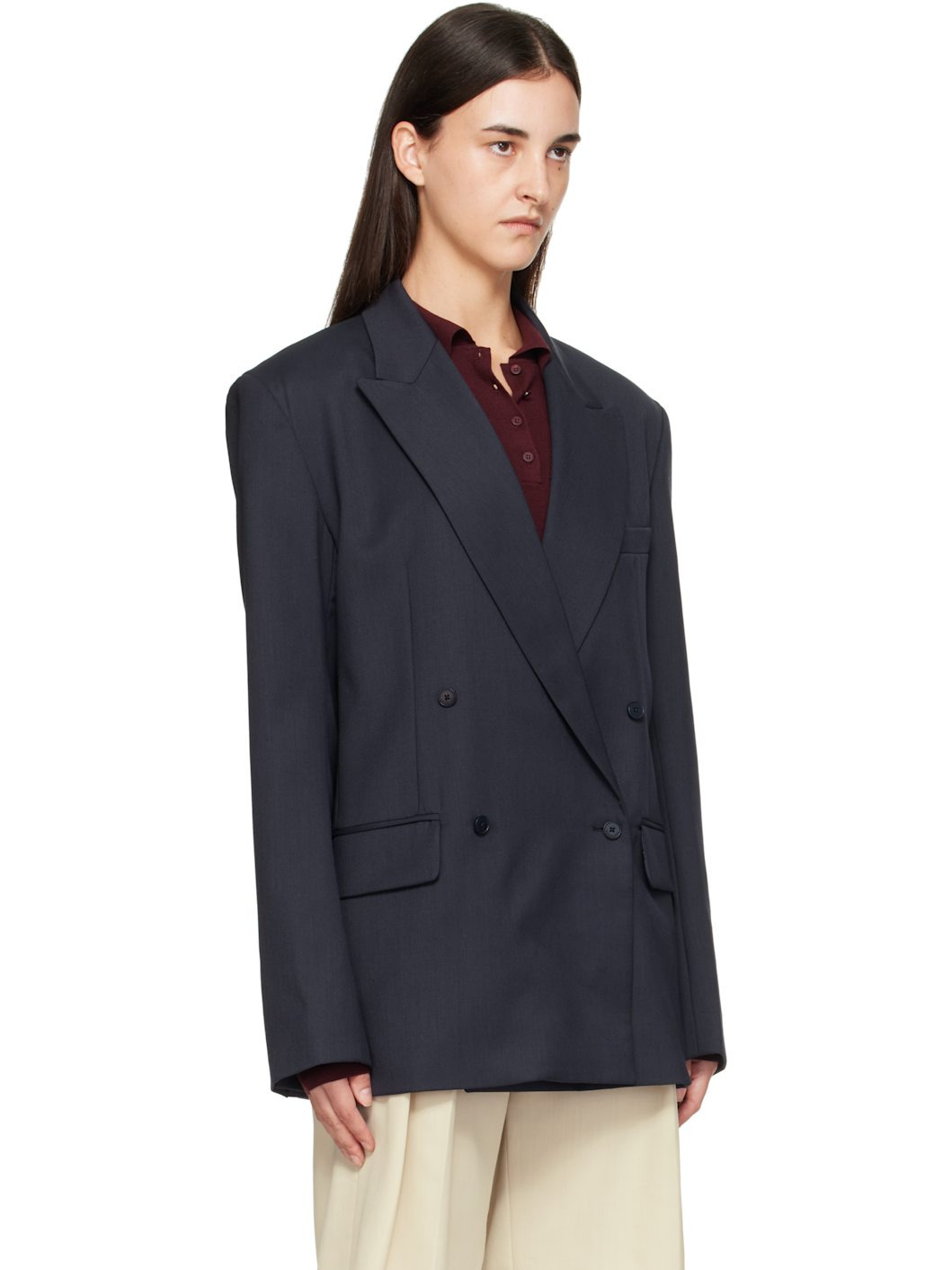 Navy Newark Double Breasted Blazer - 2