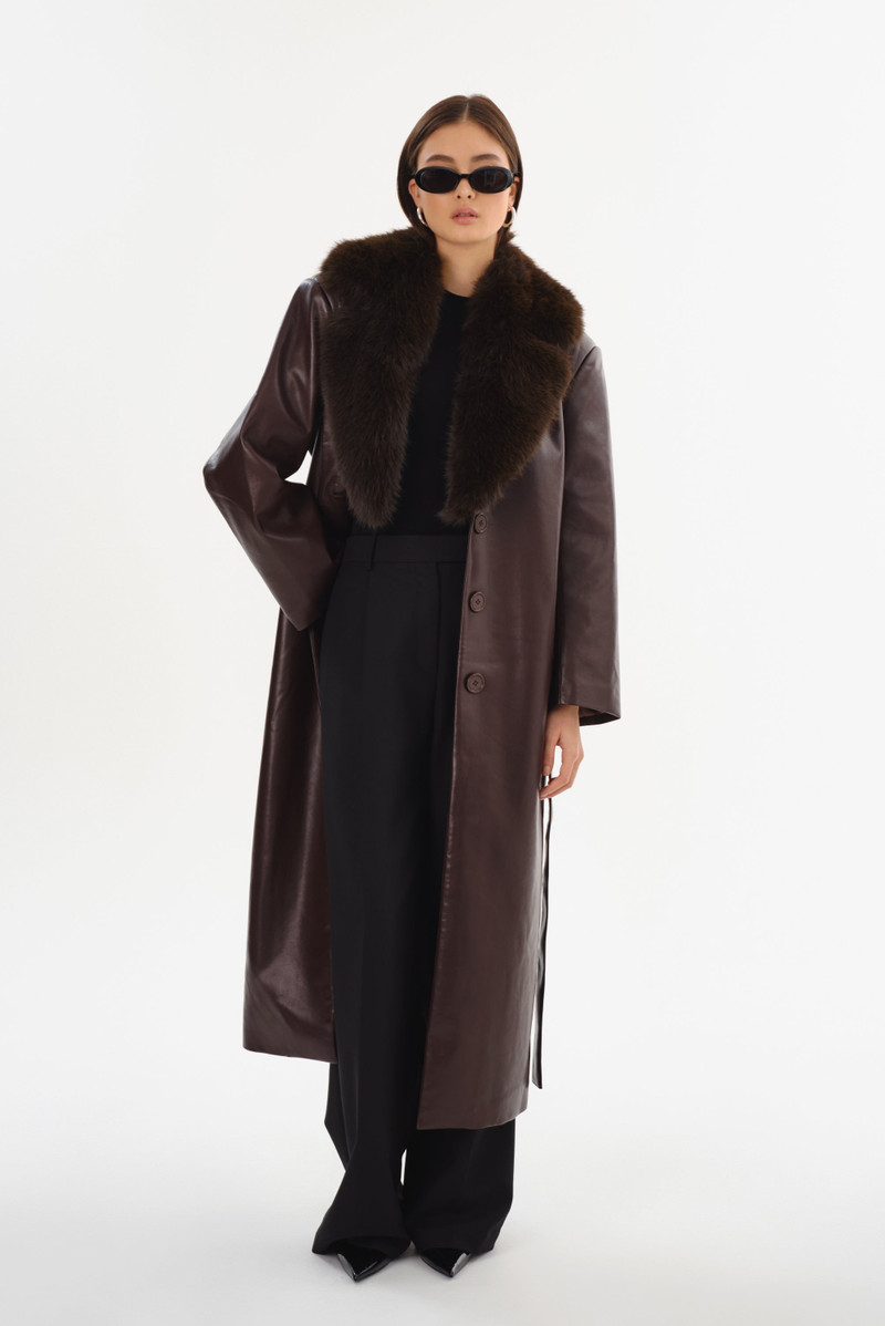 SARITA | Recycled Leather Maxi Coat 7