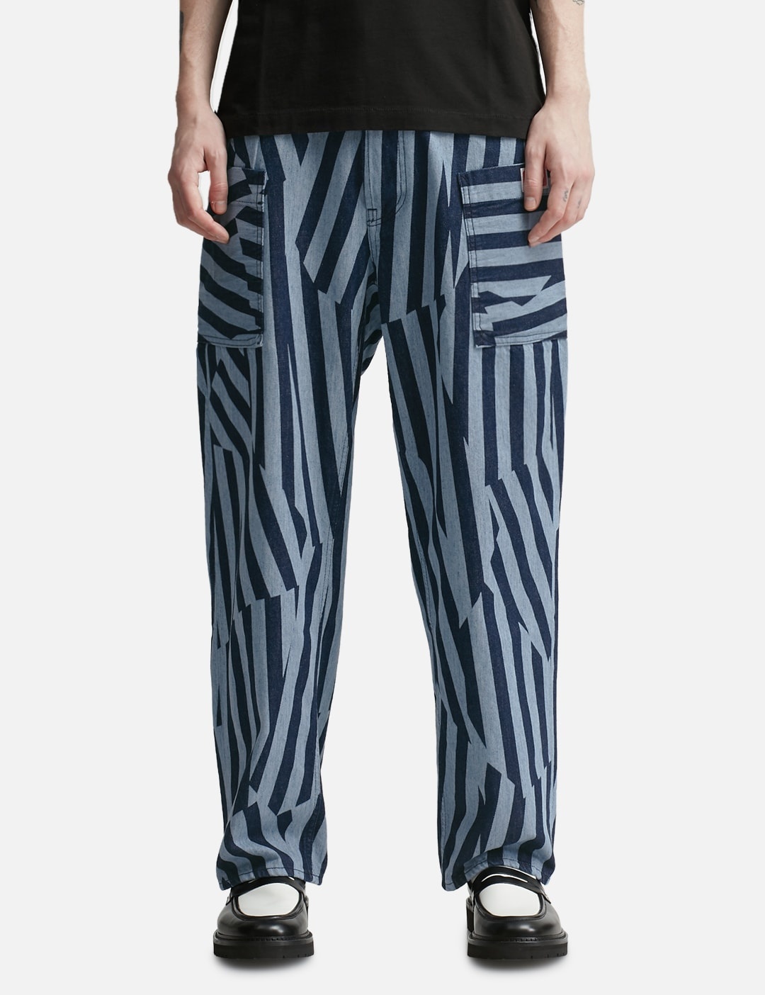 KENZO DAZZLE STRIPE CARGO JEANS - 3