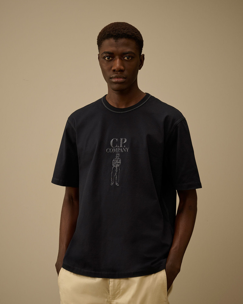 Mercerized Jersey 30/2 Twisted Short Sleeve Logo T-Shirt 3