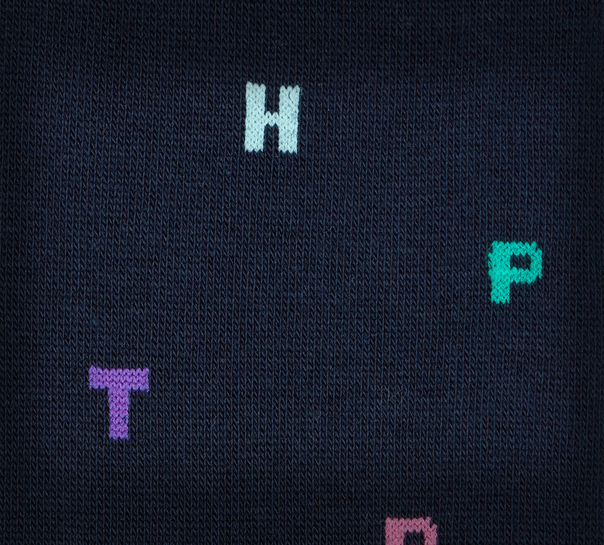 Navy Logo Letter 'Stamp' Socks - 4