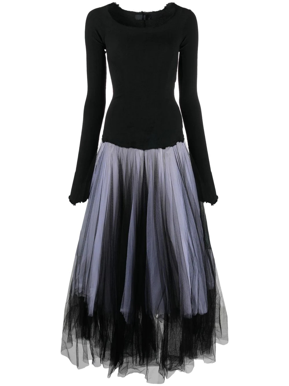 two-tone tulle midi dress - 1