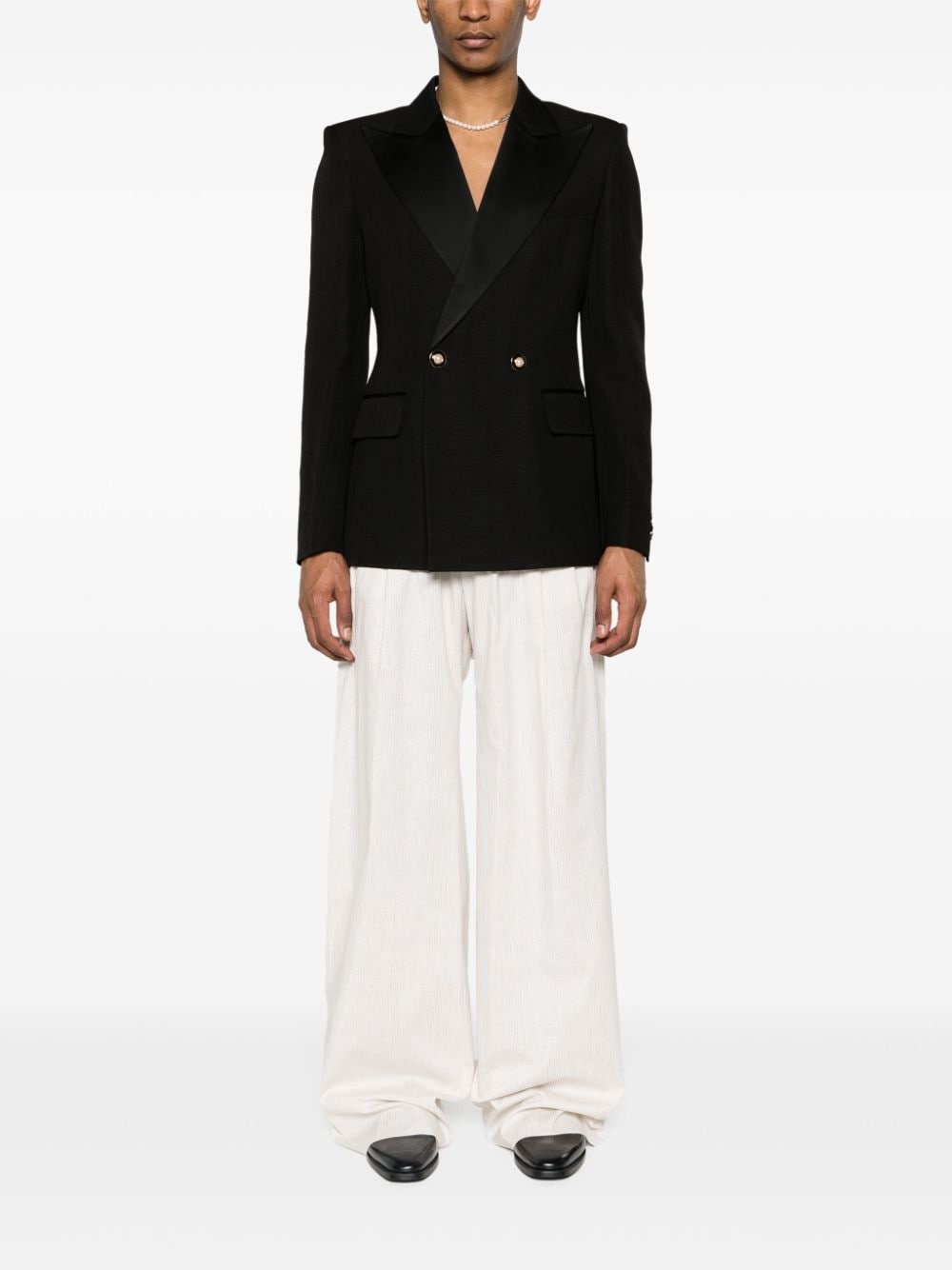 mid-rise wide-leg trousers - 3