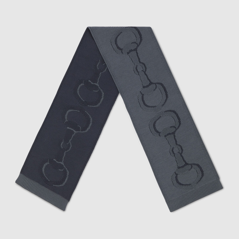 GUCCI Wool scarf with Horsebit detail outlook