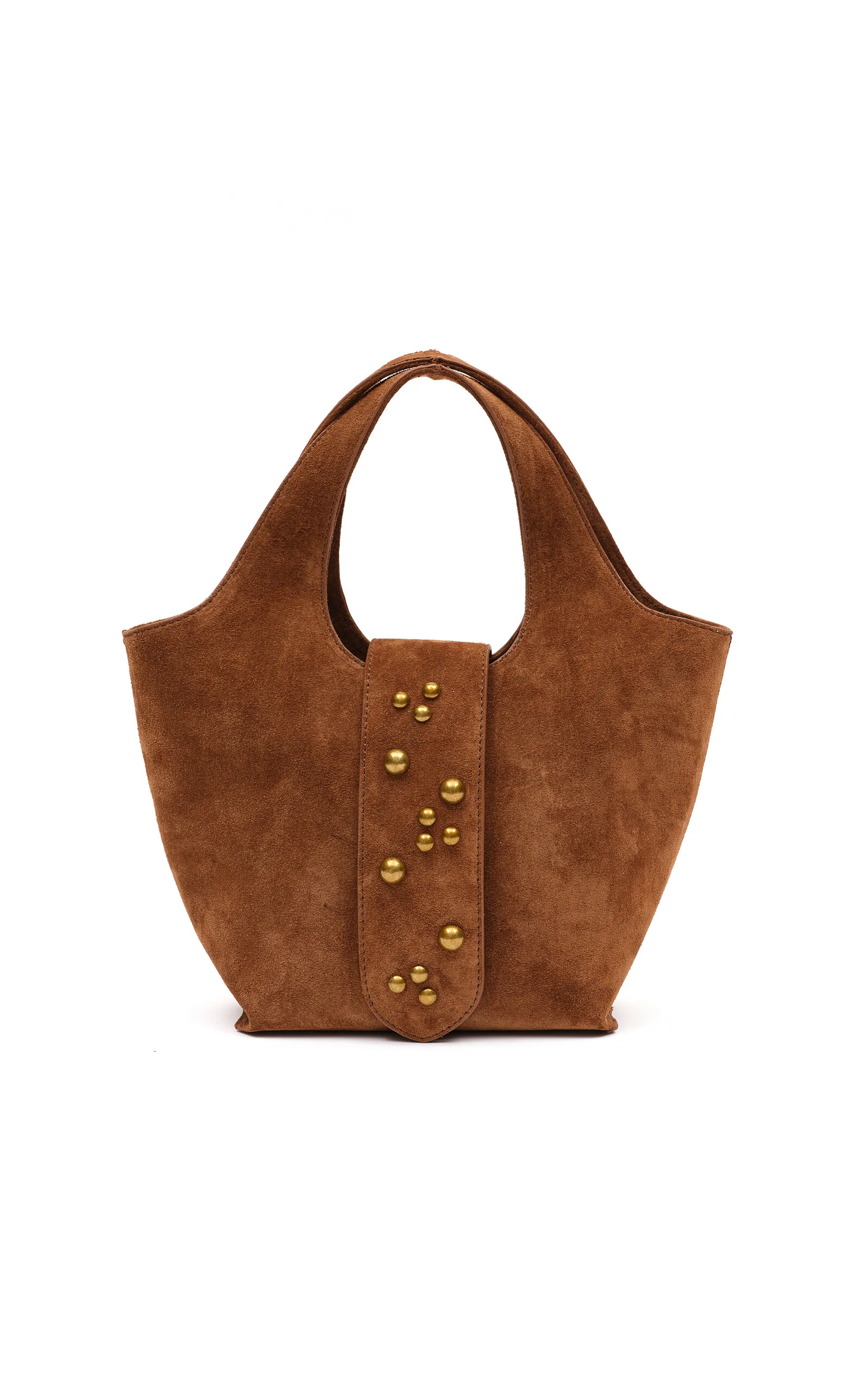 Lea Studded Leather Tote Bag brown - 1