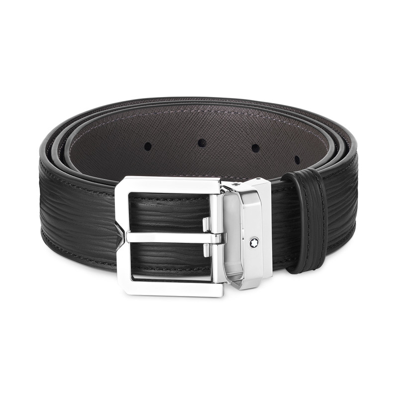 Black 35 mm leather belt 1