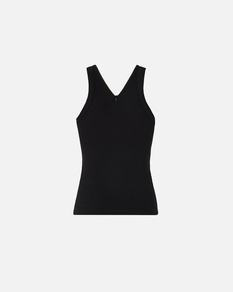 PINKO RIB-KNIT TANK TOP WITH V-NECK AND PINKO LOGO outlook