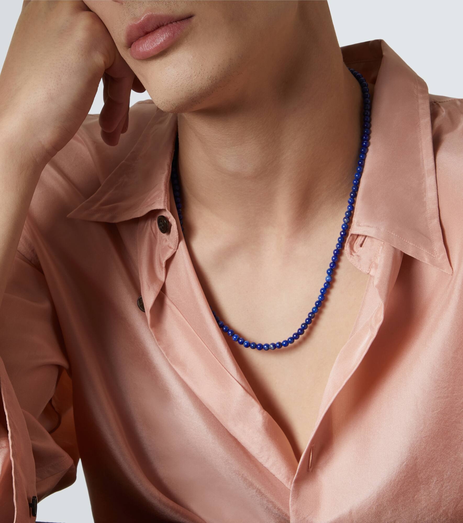14kt gold necklace with lapis - 2