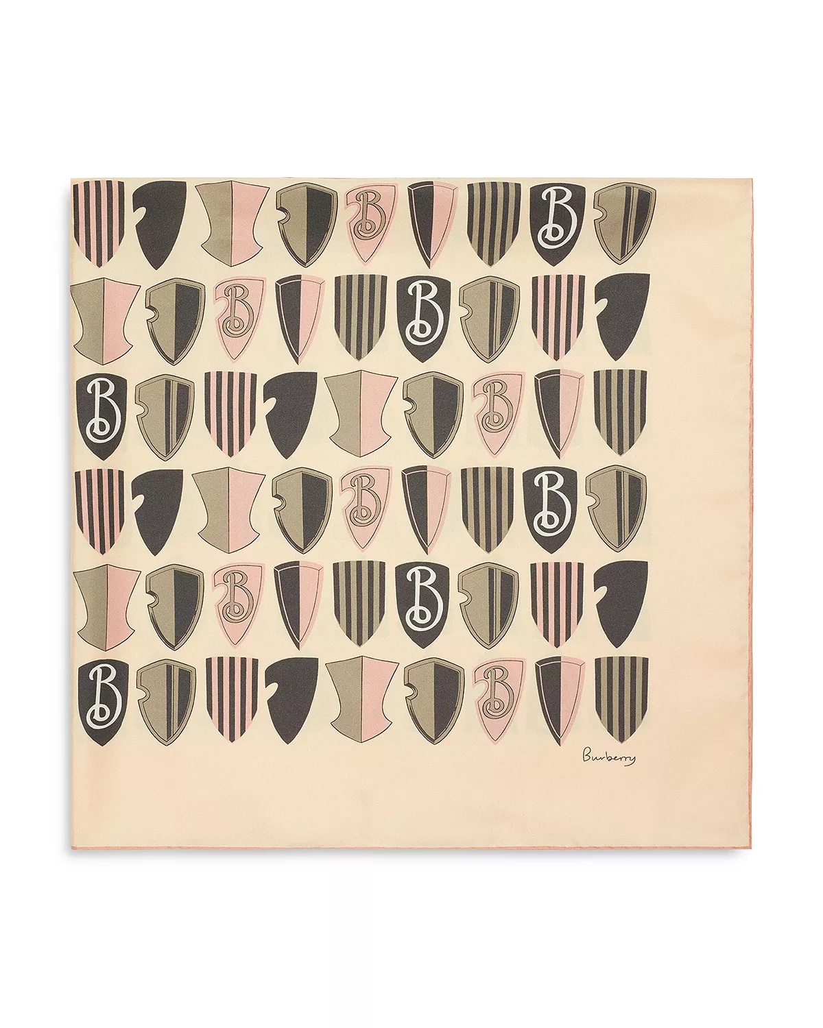 Equestrian Knight Design Shield Square Silk Scarf - 2