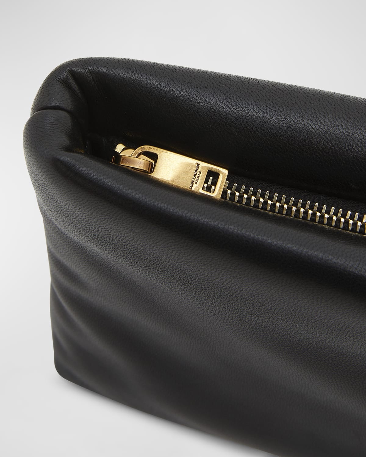 Calypso Ziptop YSL Clutch Bag in Smooth Padded Leather - 7