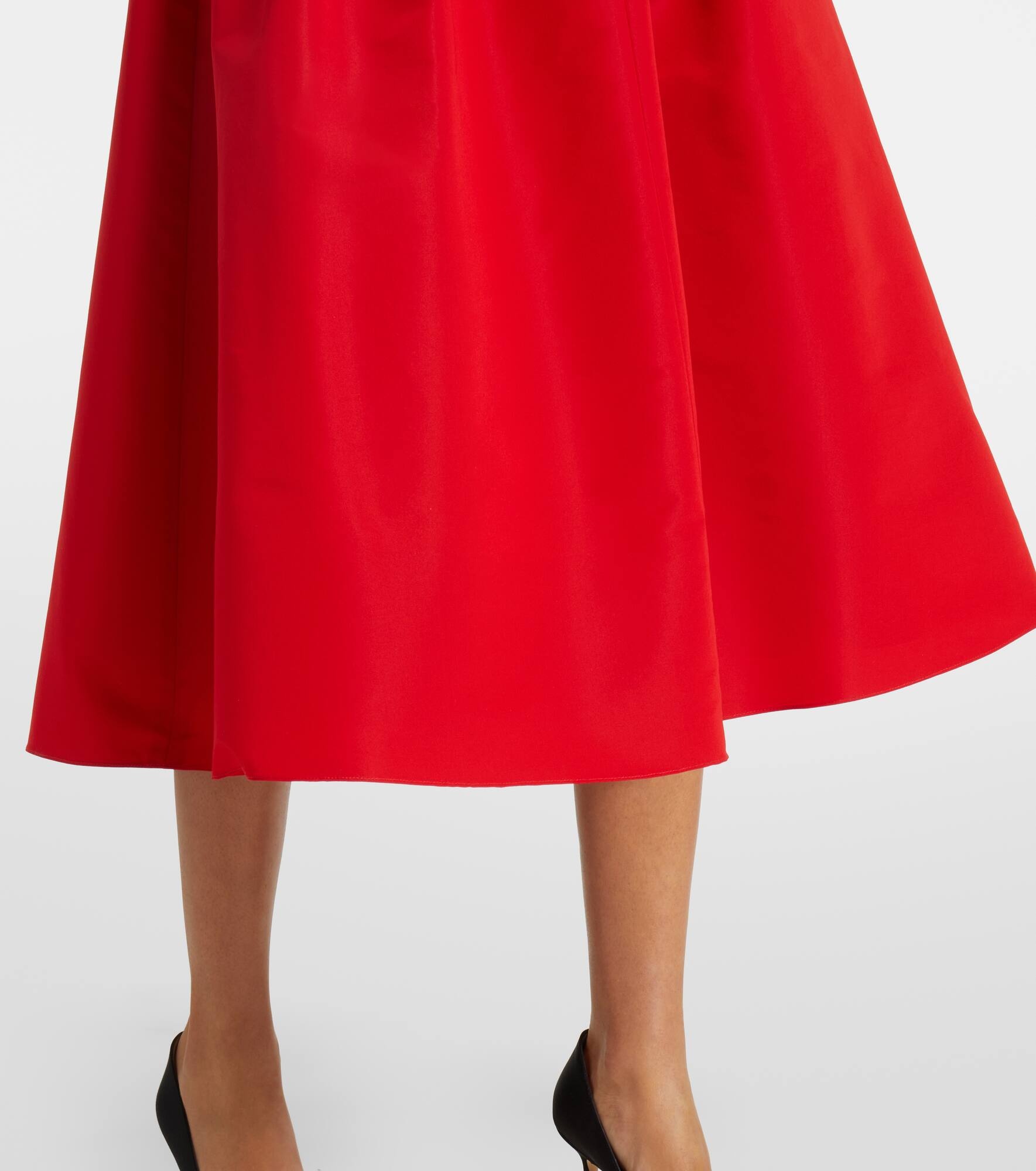 Gathered silk midi dress - 6