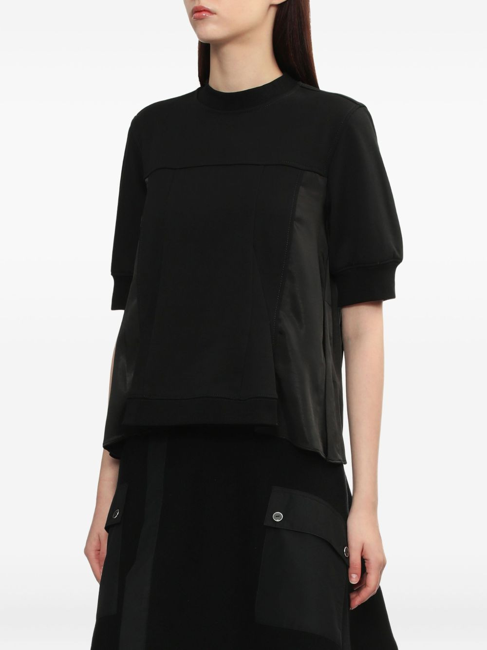 panelled short-sleeve top - 3