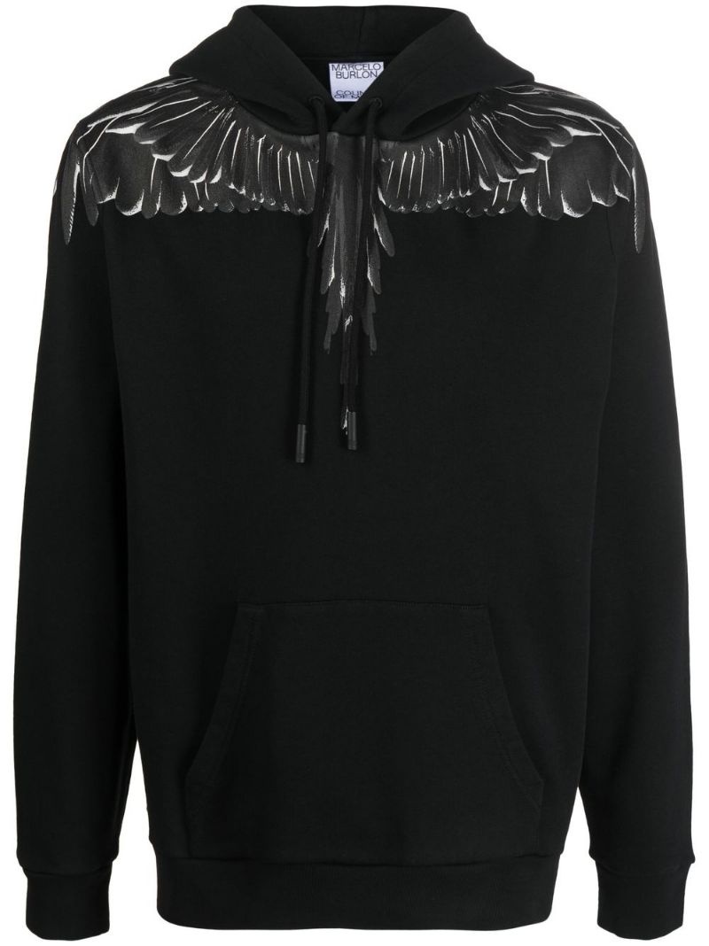 logo-print pullover hoodie - 1
