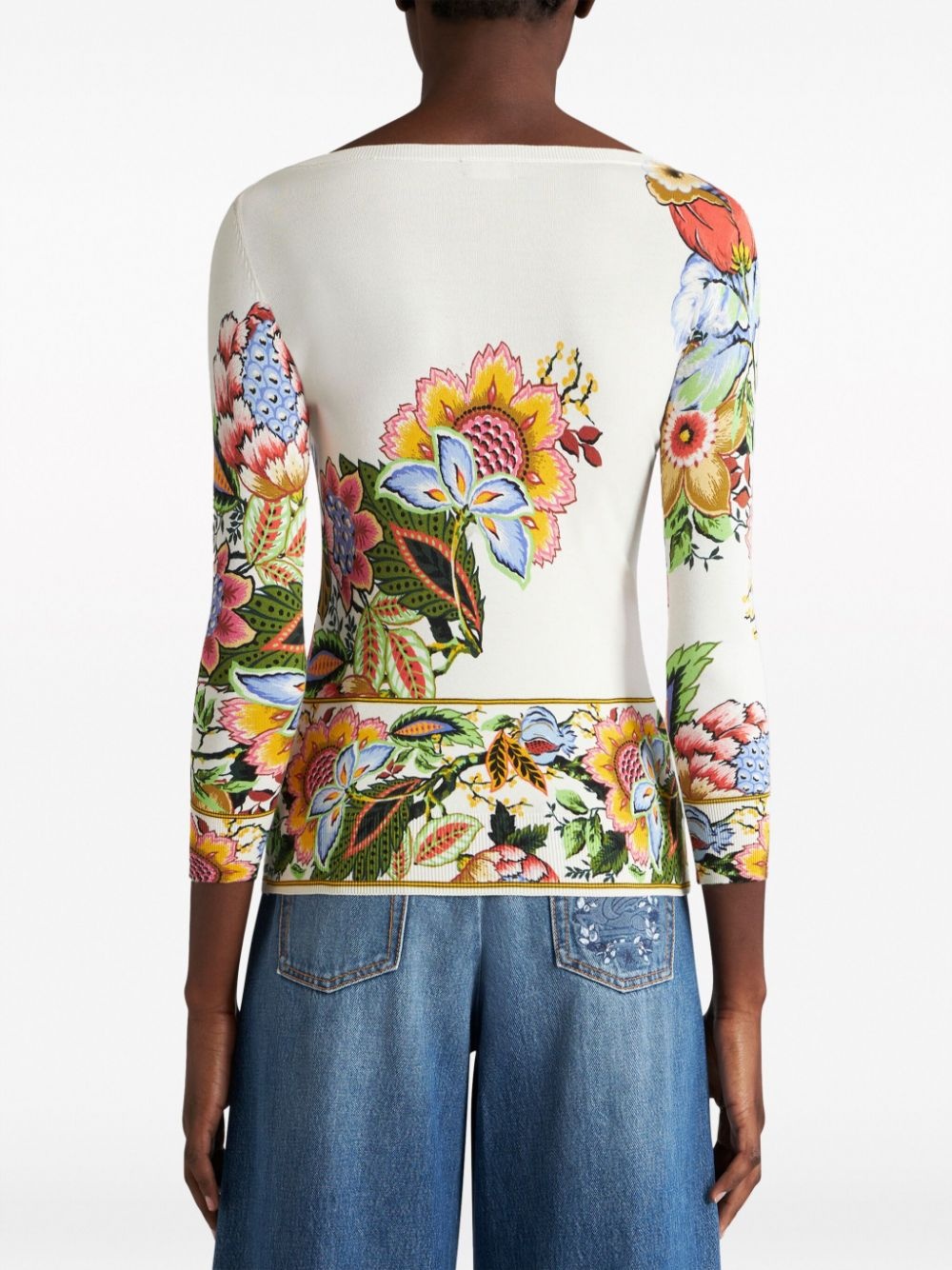 floral-print silk blend jumper - 3