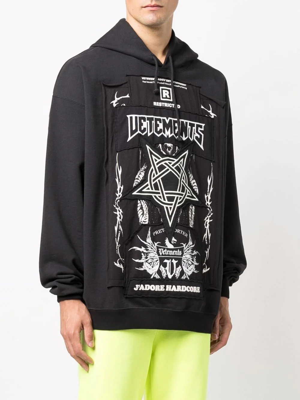 J'Adore Hardcore patchwork hoodie - 4