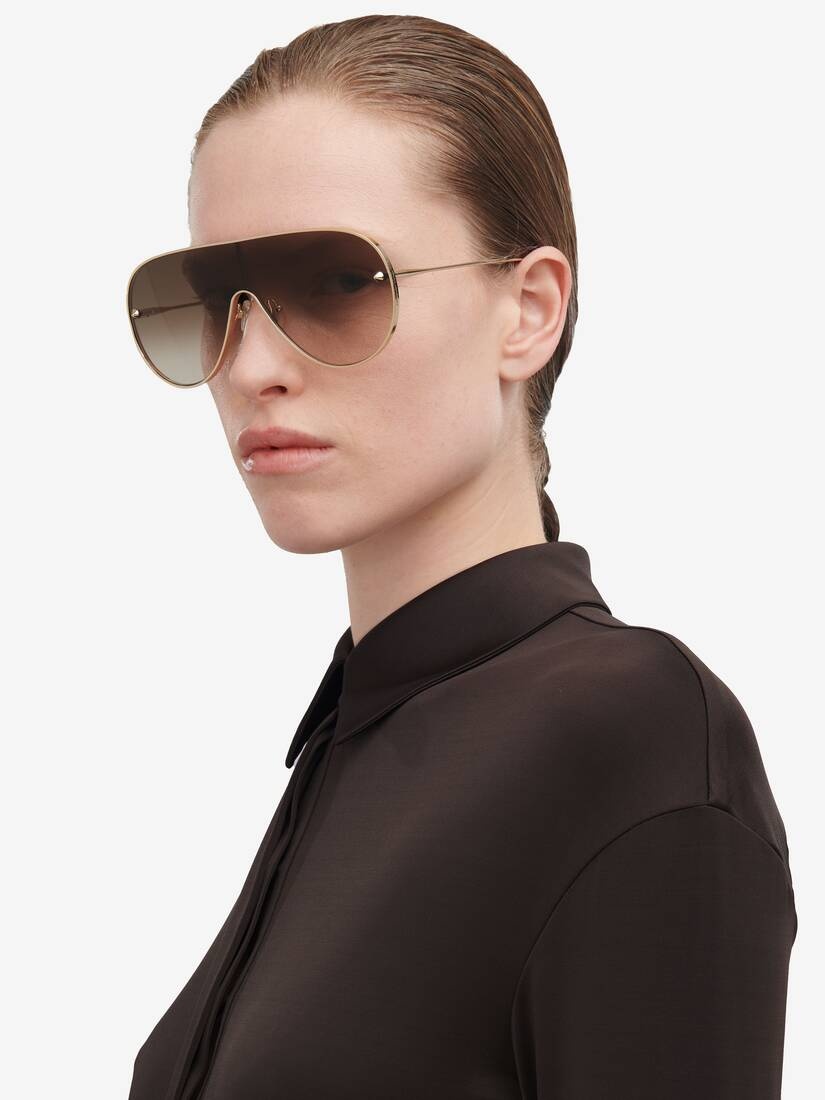 Metal Studs Mask Sunglasses - 2