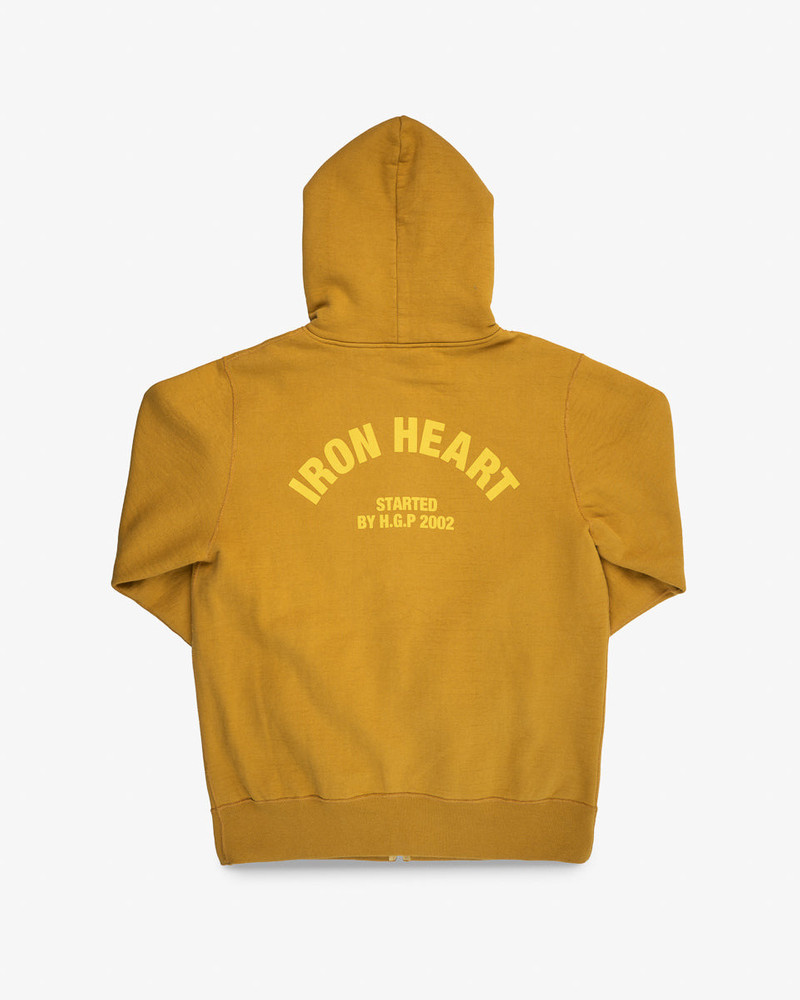 IHSW-81L-MUS PRINTED 14OZ ULTRA HEAVYWEIGHT LOOPWHEEL COTTON ZIPPERED HOODIE - MUSTARD 5