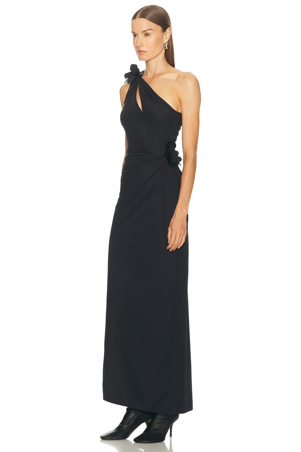 Asymmetric Flower Gown - 3