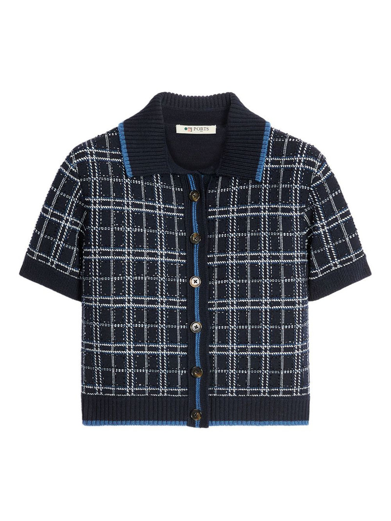 check-pattern short-sleeve top 1