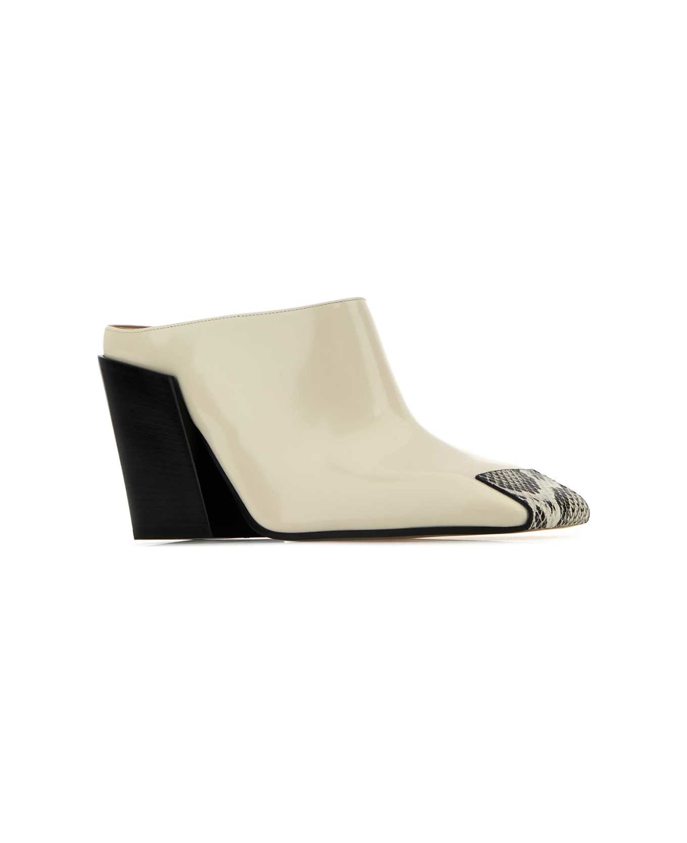 Ivory Leather Ventura Mules - 2
