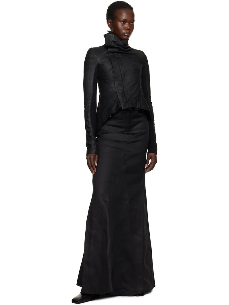 Rick Owens Black Hollywood Long Godet Maxi Skirt outlook
